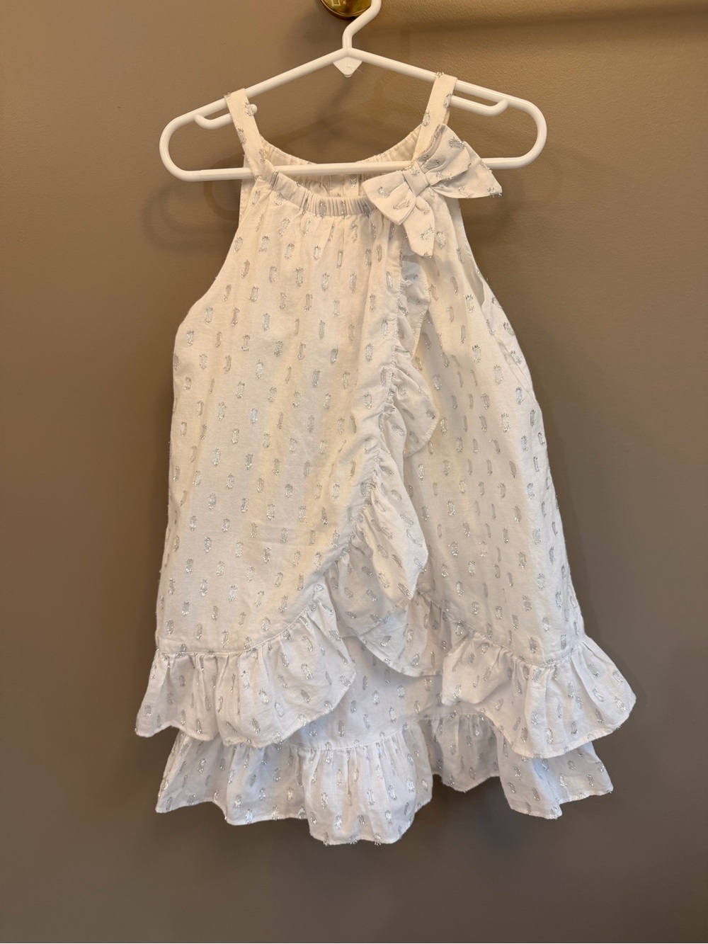 Janie and Jack Paradise Cruise White Ruffle Dress for Girls - 6